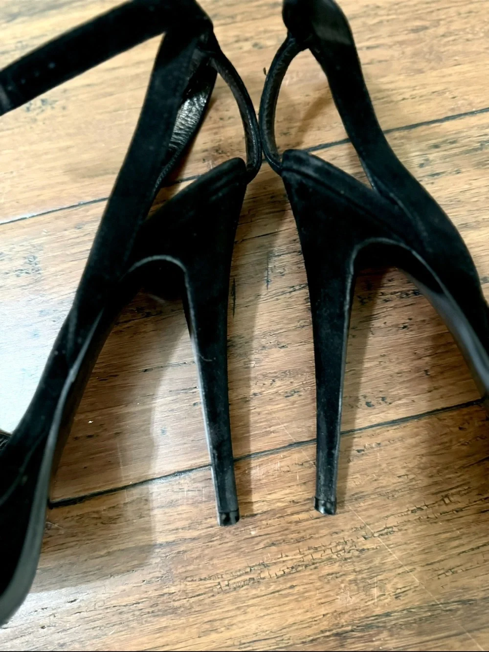 Yves Saint Laurent Black Tribute Platform T-Strap Sandals